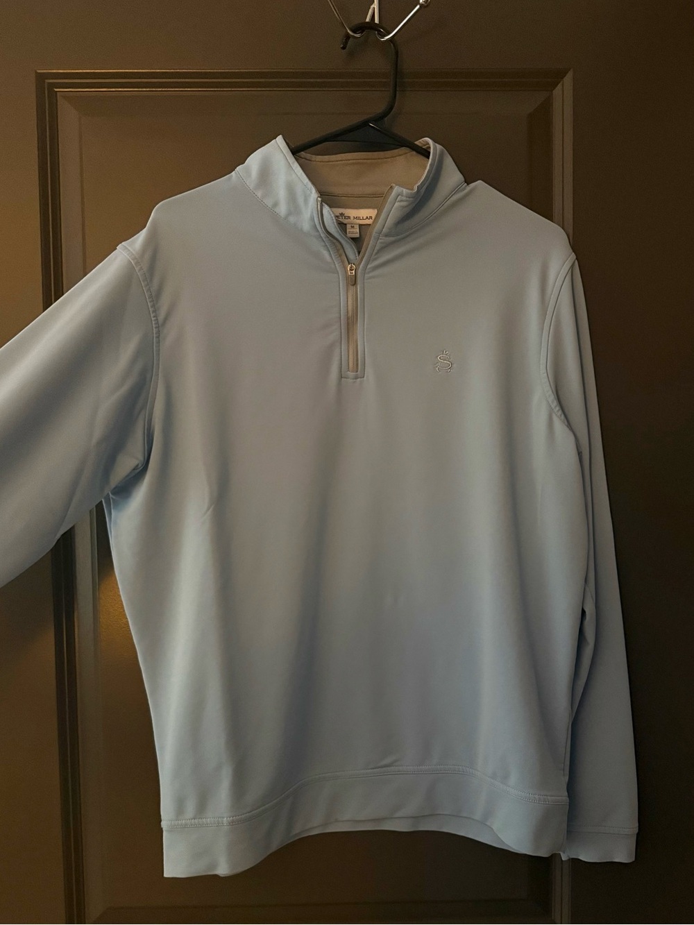 Peter Millar Men's Light Blue Quarter-Zip Pullover